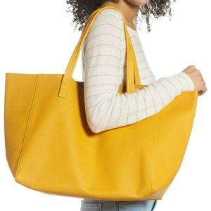 Kurt Geiger Violet Horizontal Leather Tote  YELLOW
